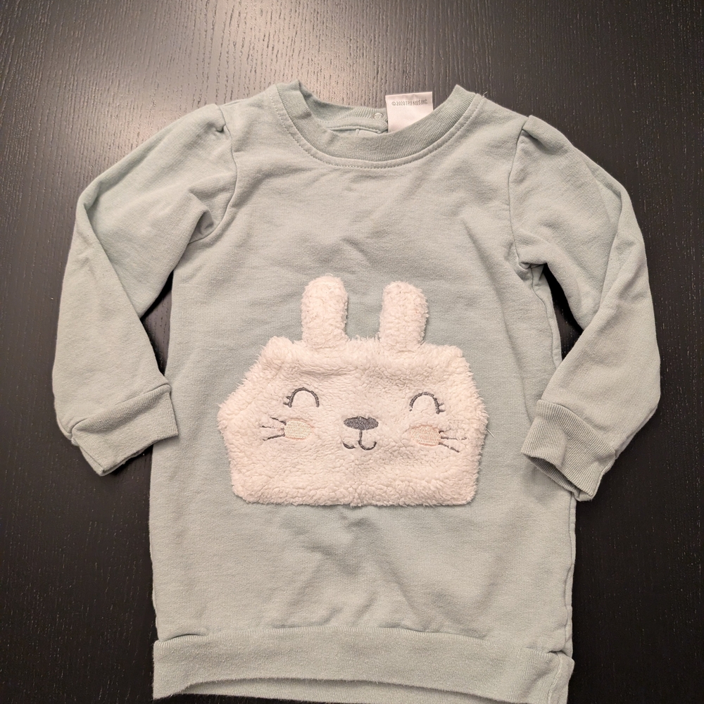 3 For $18 Koala Kids Green Sweatshirt with Bunny Design - Picture 2 of 5